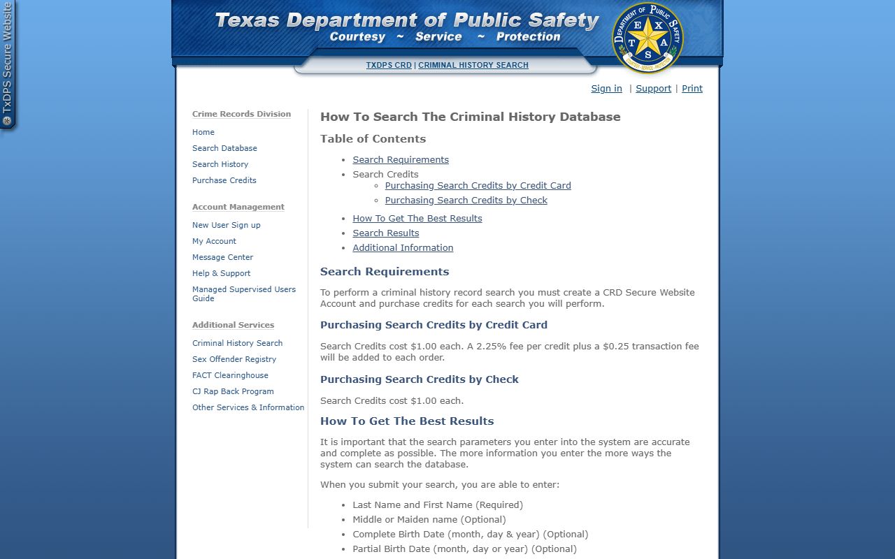 Texas DPS criminal history help for Lipscomb County court records after arrest