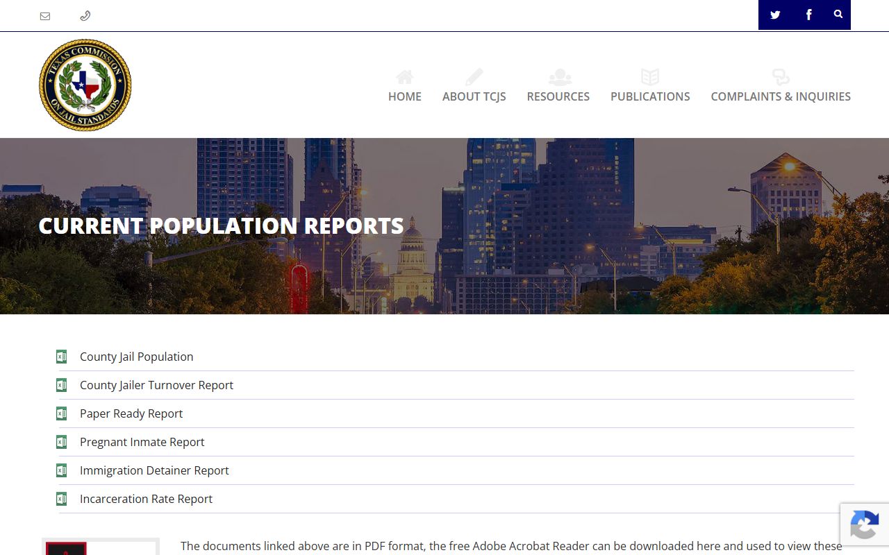 TCJS population reports for Lipscomb County inmate population data